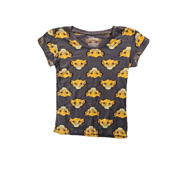 Disney Tops - Disney Womens Size S Gray Graphic Tee Lion King Simba Face T-Shirt Casualwear